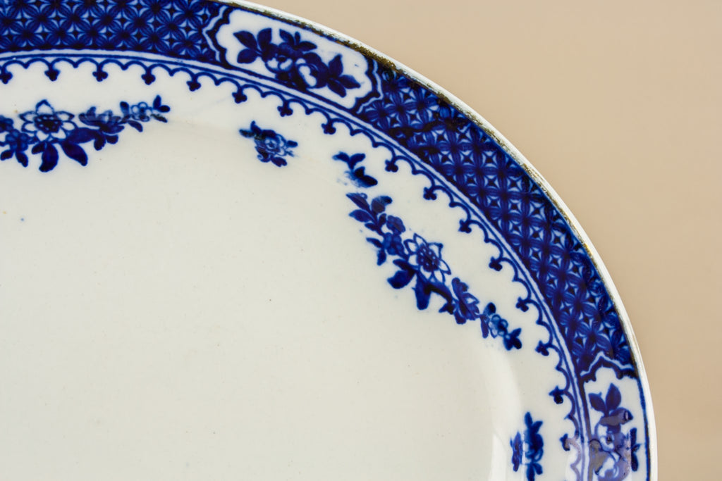 Blue and white platter