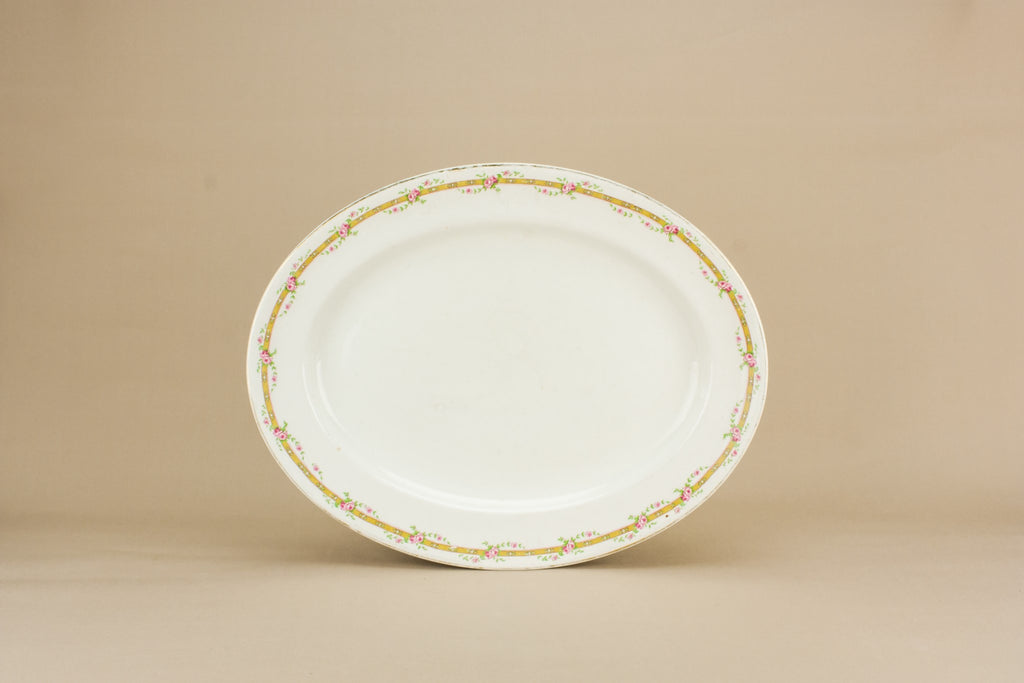 Pink floral serving platter