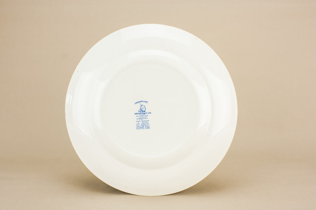 6 blue and white dinner plates