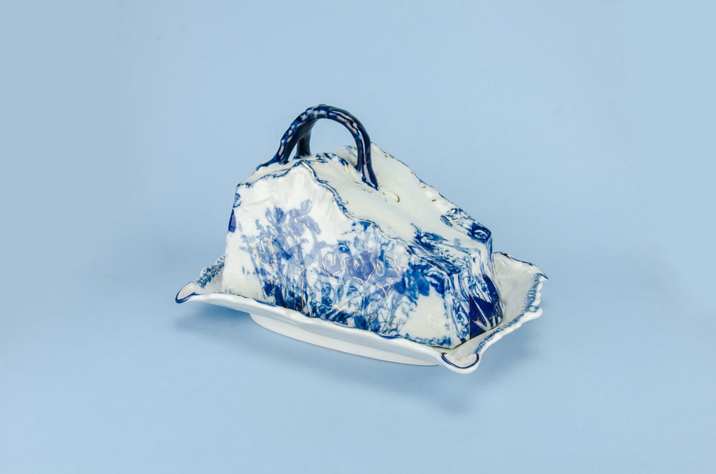 Blue and white cheese dish