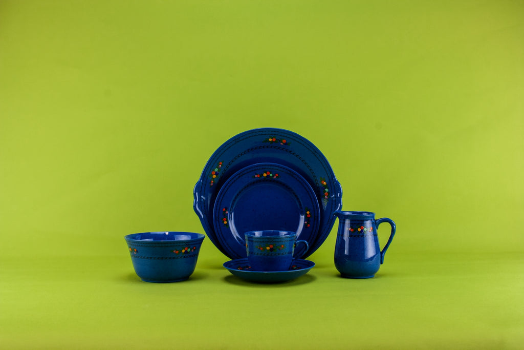 Art Deco blue tea set