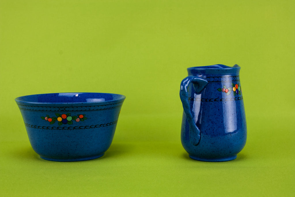 Art Deco blue tea set