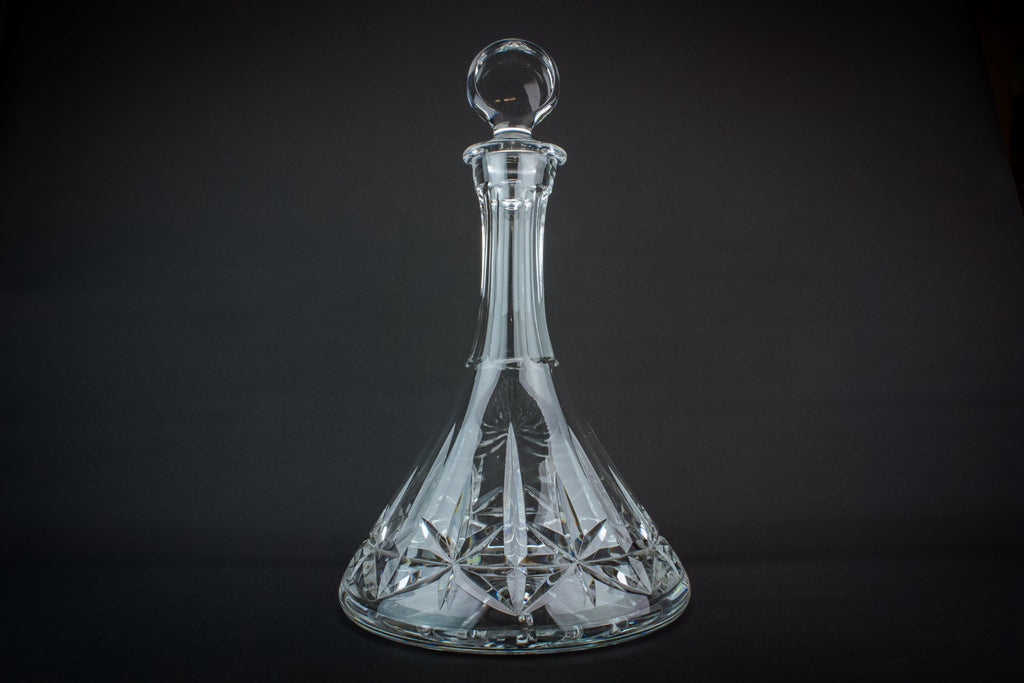 Port cut glass ship decanter