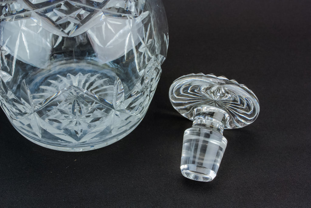 Globular cut glass decanter