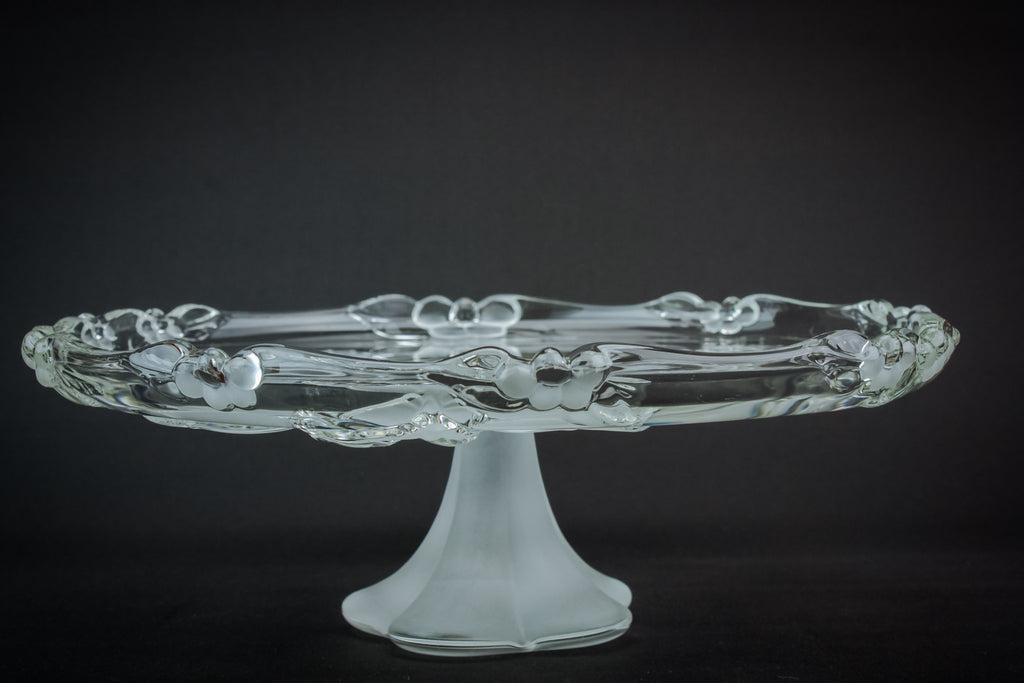Moulded glass cake stand