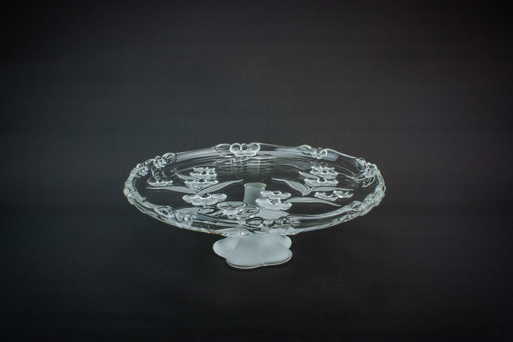 Moulded glass cake stand