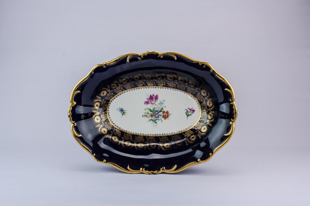 Blue and white serving dish