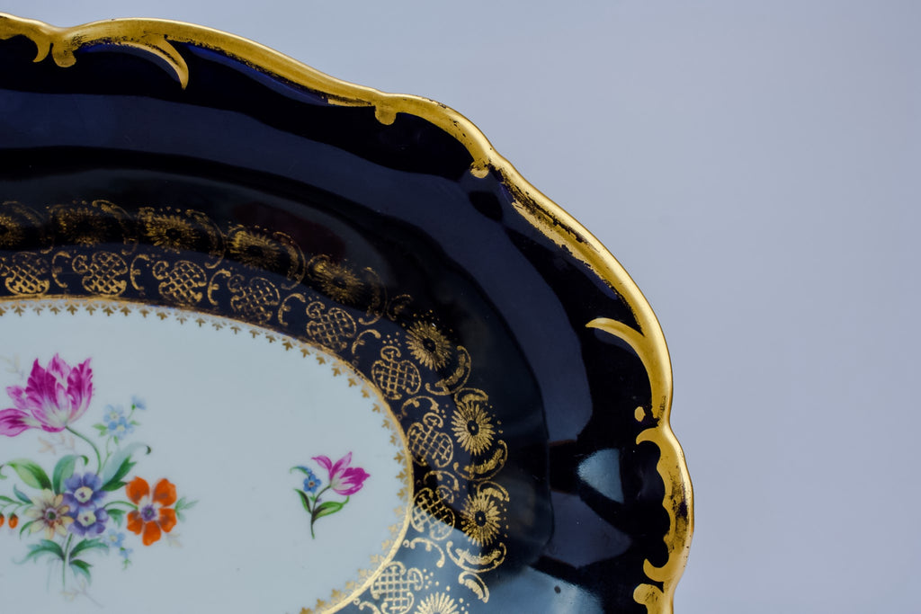 Blue and white serving dish