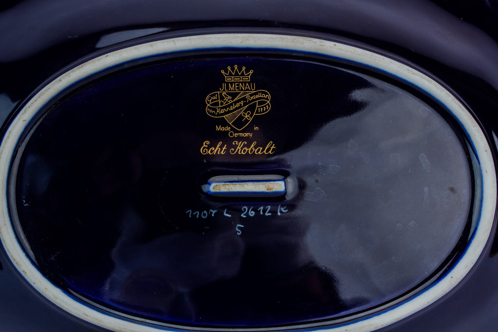 Blue and white serving dish