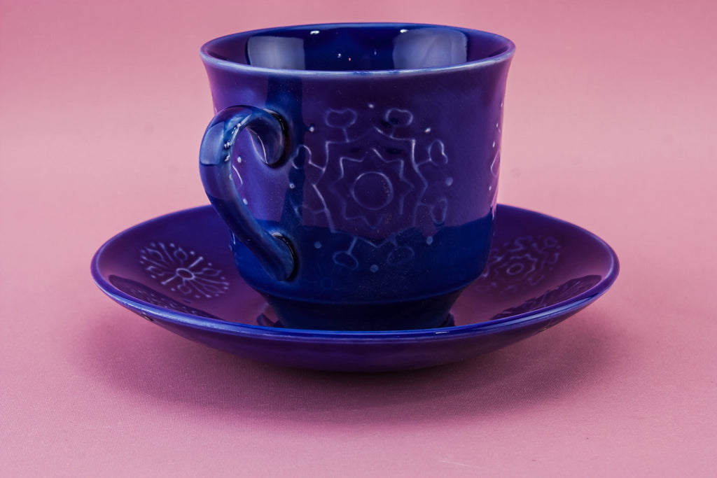 Blue tea set for four