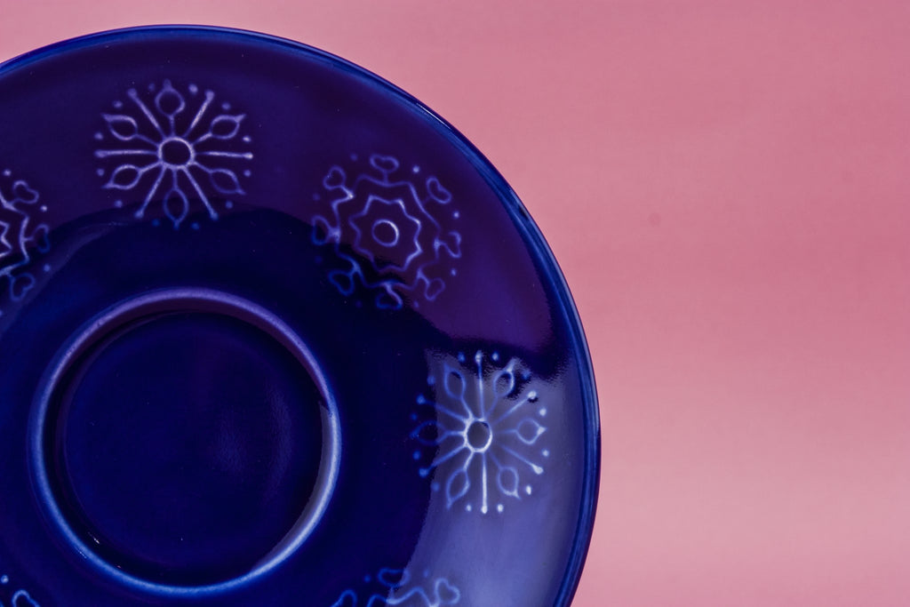 Blue tea set for four