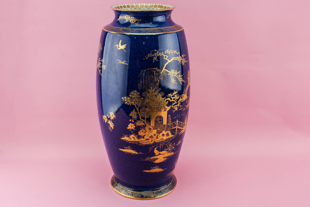 Art Deco blue vase, 1920s by Lavish Shoestring