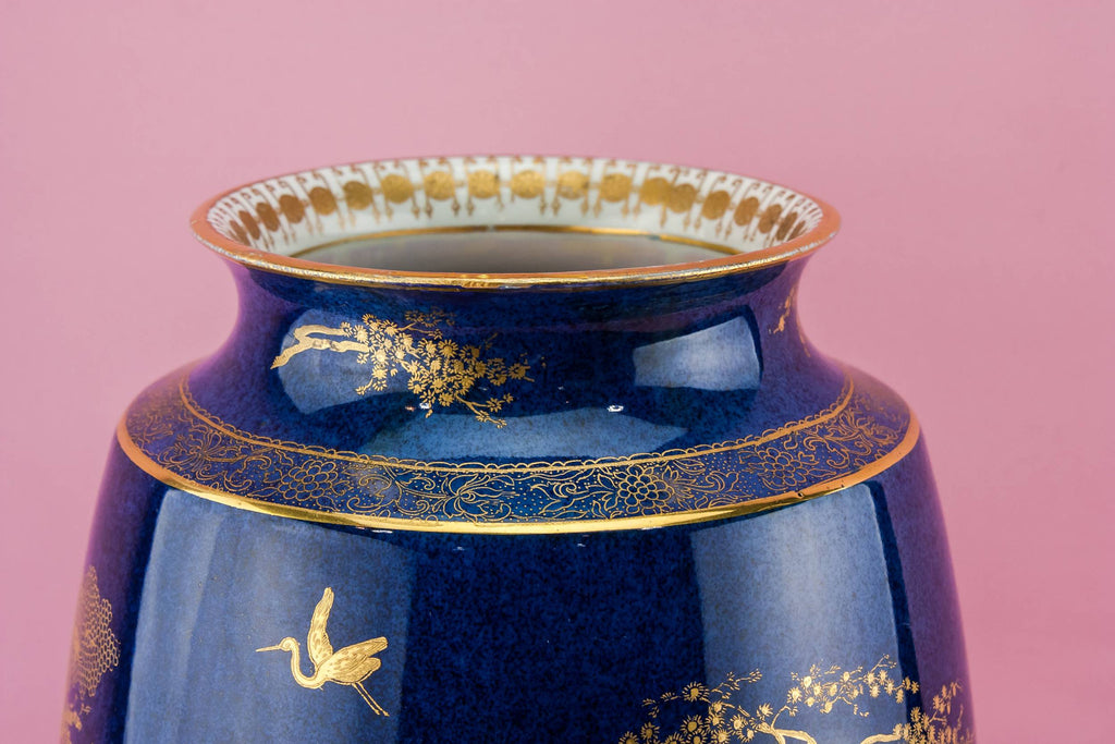 Art Deco blue vase, 1920s by Lavish Shoestring