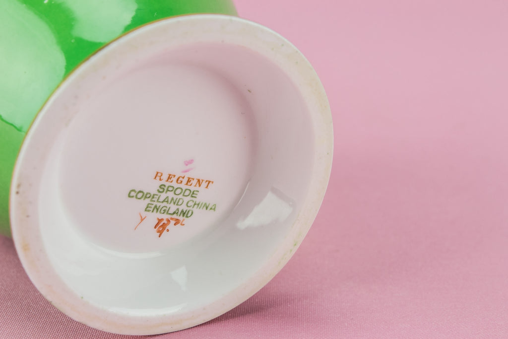 Green bone china creamer