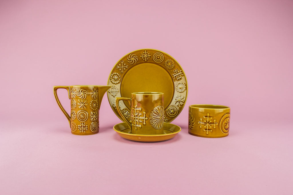 Pottery coffee set for six