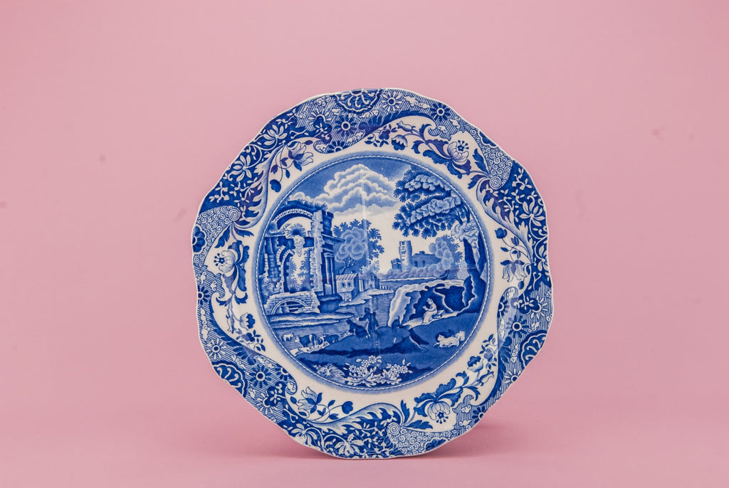 Blue and white sandwich dish