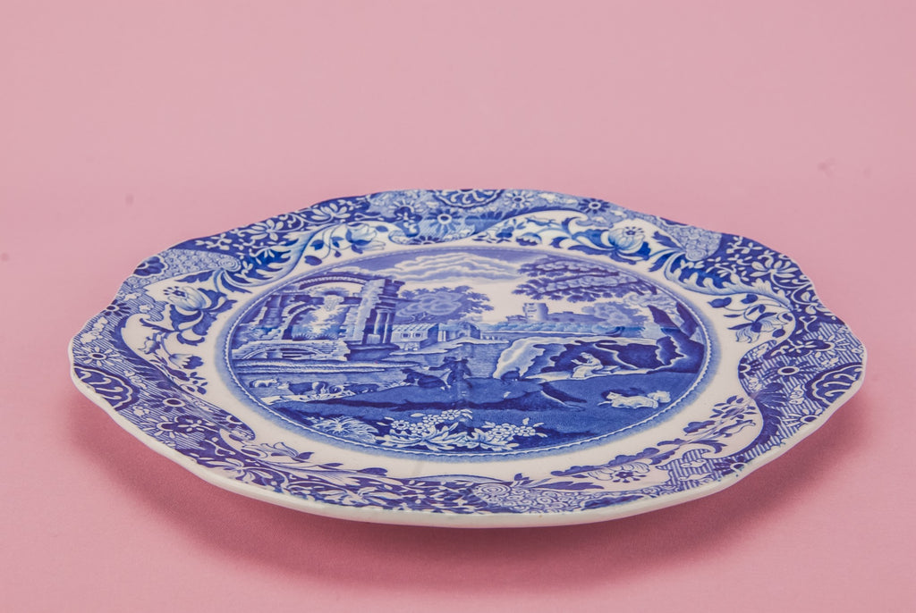 Blue and white sandwich dish