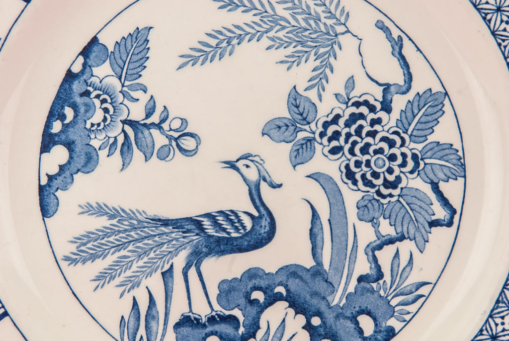9 blue and white dinner plates