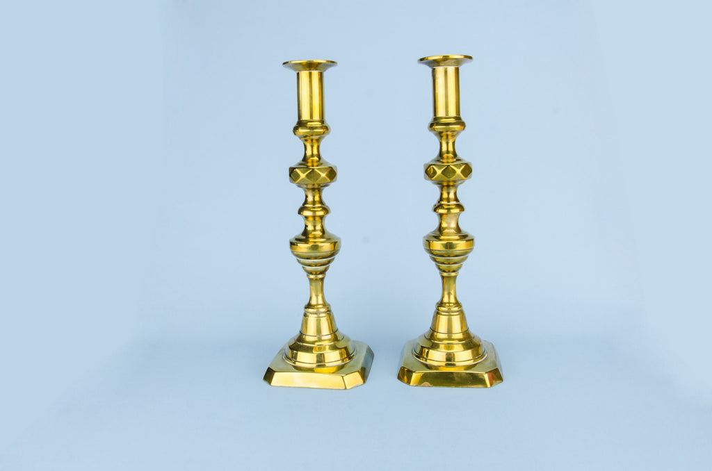 Pair of brass candlesticks