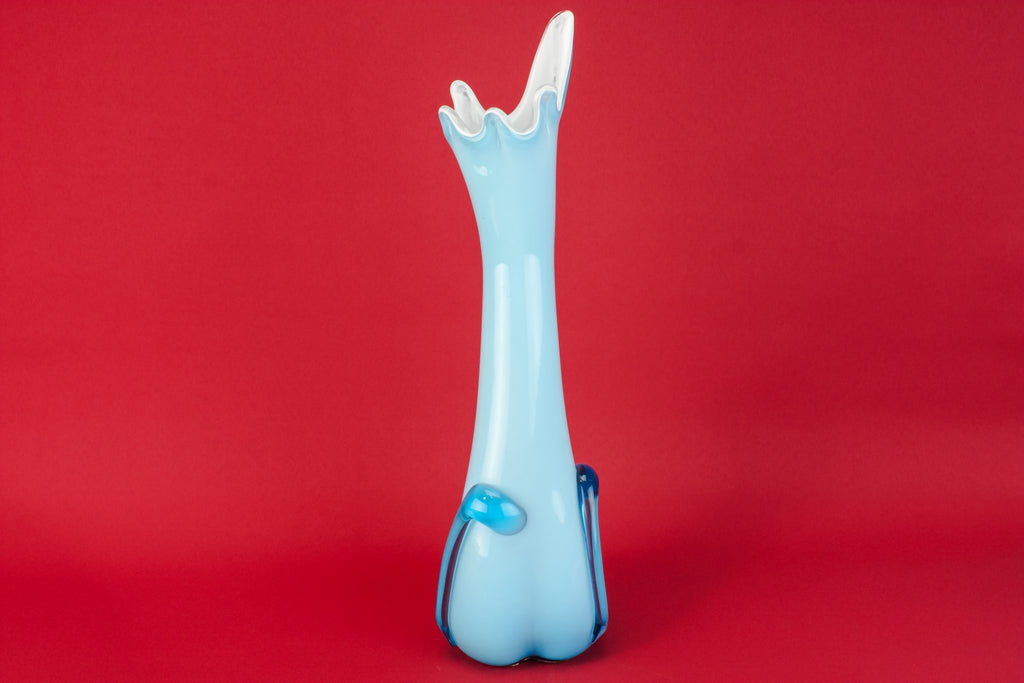 Blue glass Modernist vase