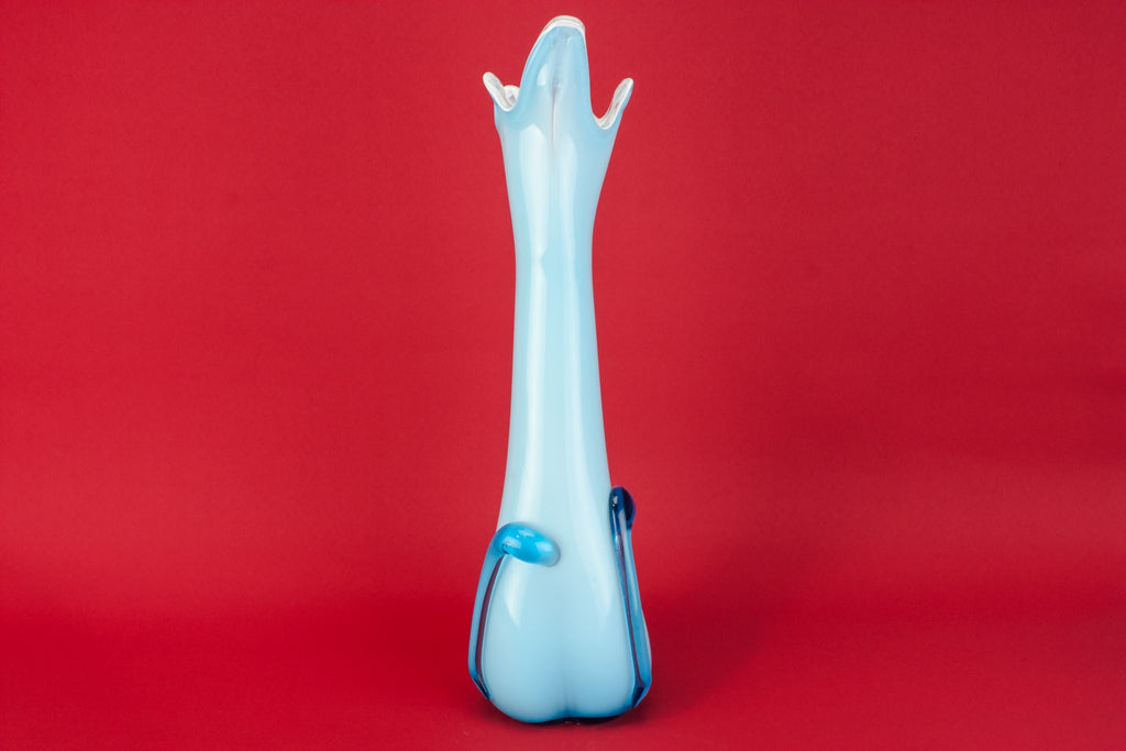 Blue glass Modernist vase