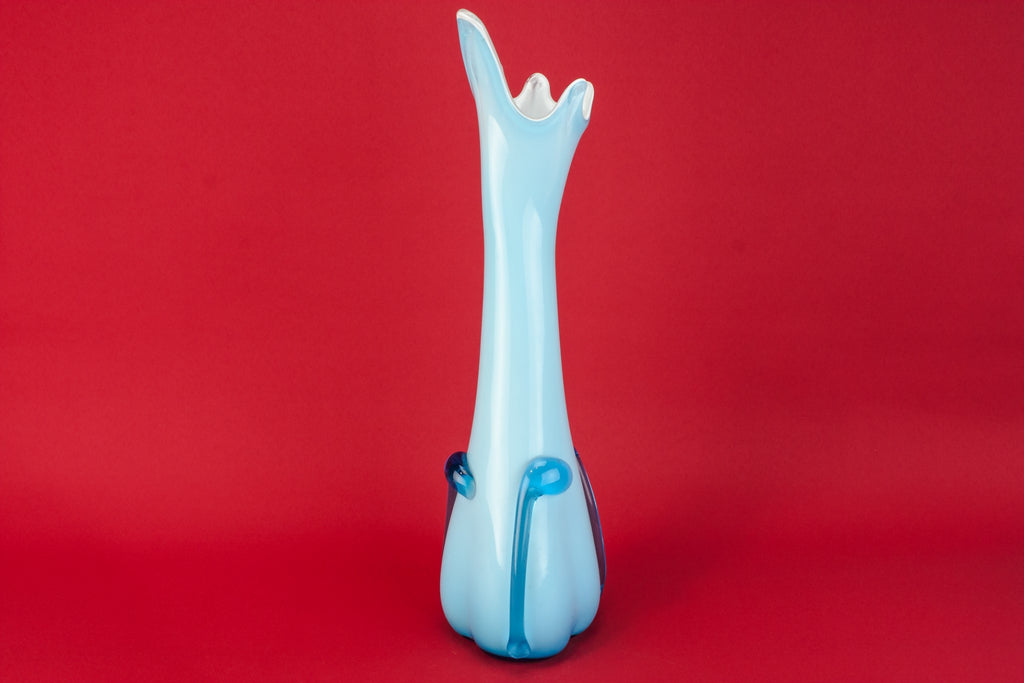 Blue glass Modernist vase