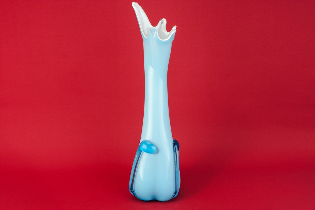 Blue glass Modernist vase