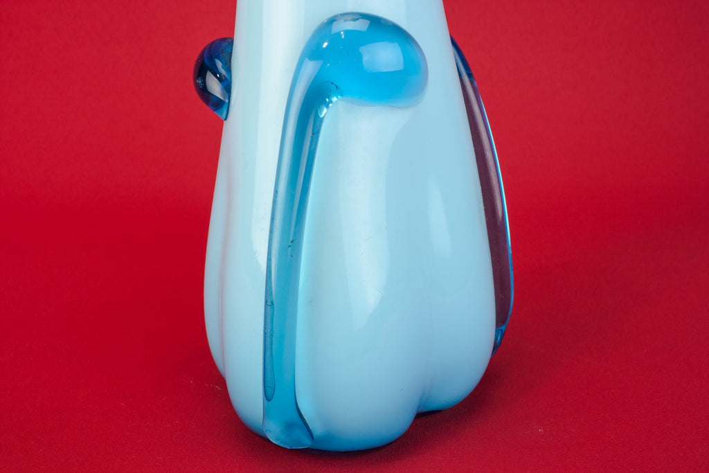 Blue glass Modernist vase