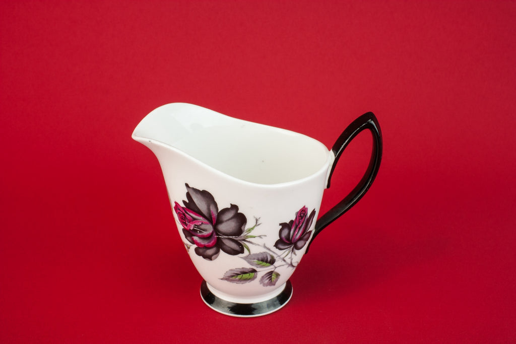 Black bone china creamer