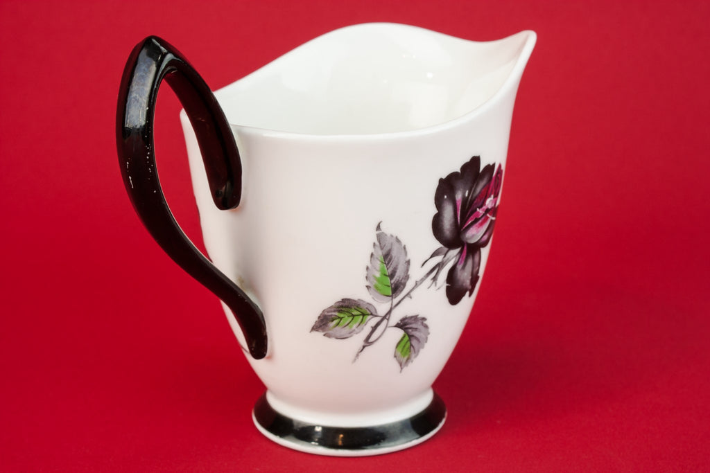 Black bone china creamer