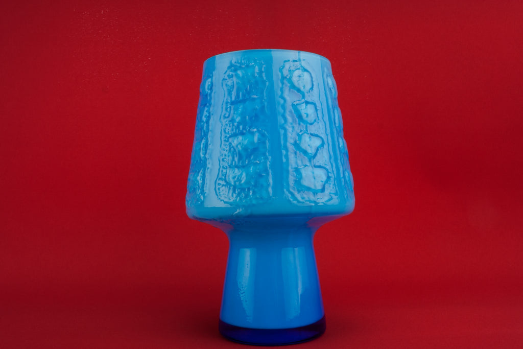 Modernist blue glass vase