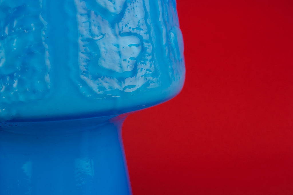 Modernist blue glass vase