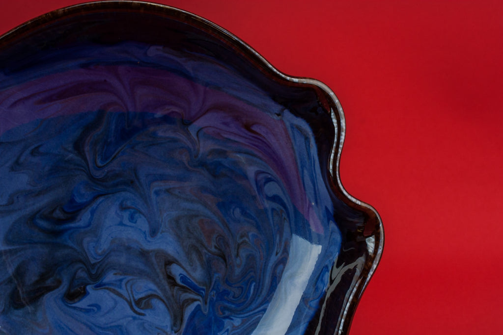 Blacn & blue serving bowl