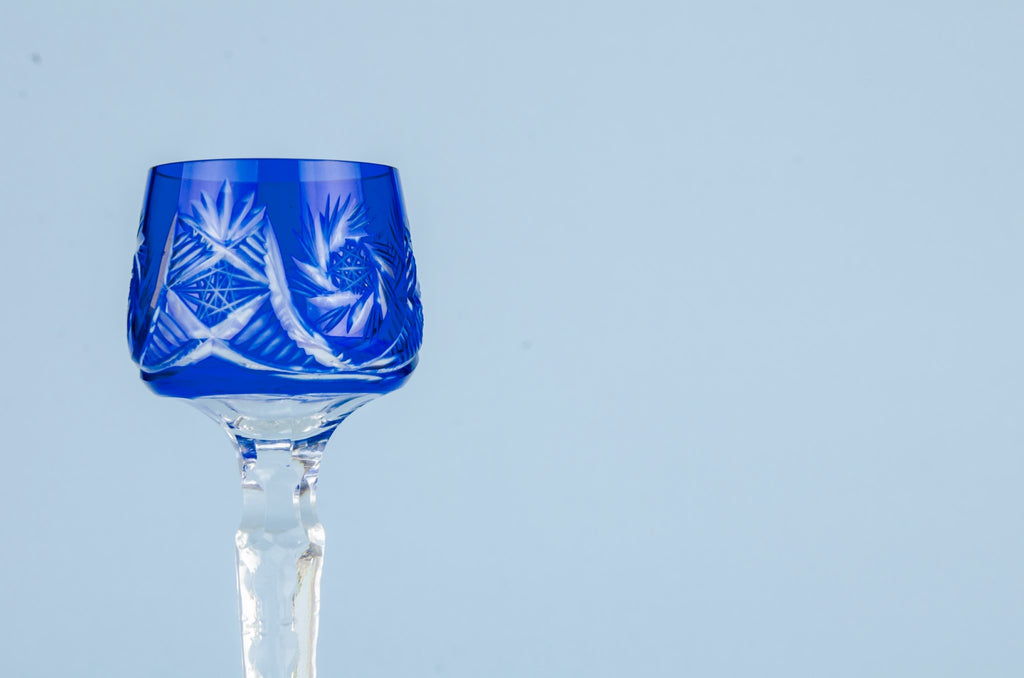 2 blue shot stem glasses