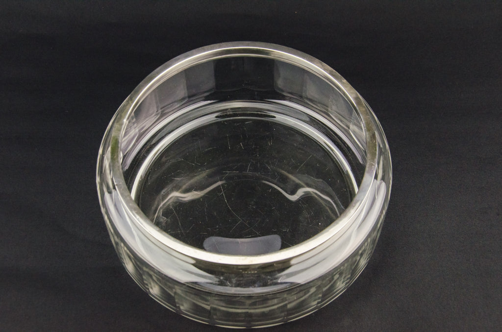 Glass & silver salad bowl