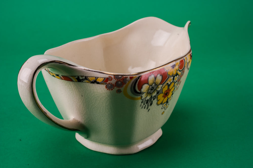 Art Deco pottery gravy boat
