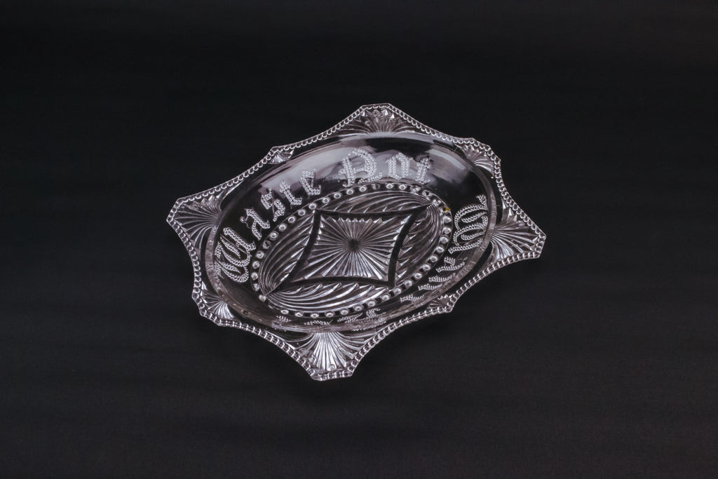 Pressed glass serving bowl