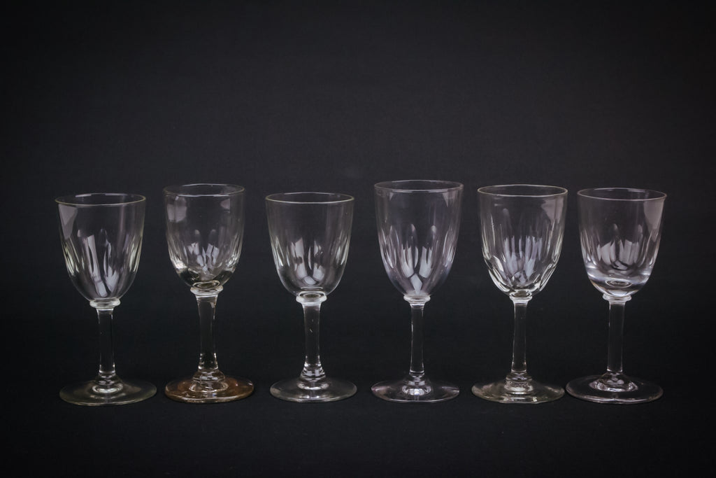 6 small port glasses