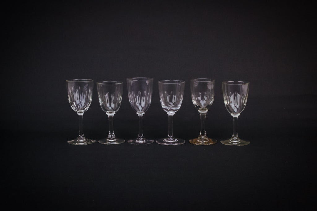 6 small port glasses