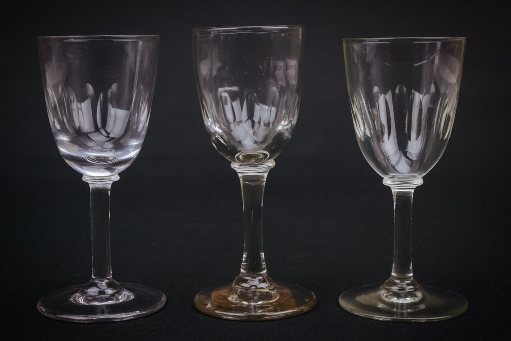 6 small port glasses