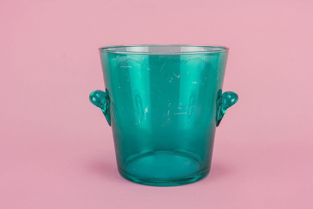 Green glass wine cooler