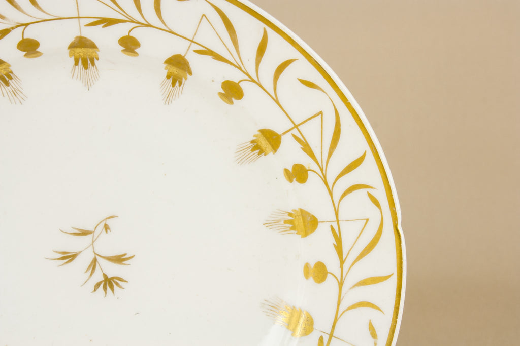 Gold pottery cake plate