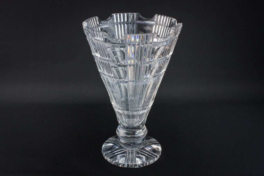 Cut glass funnel vase