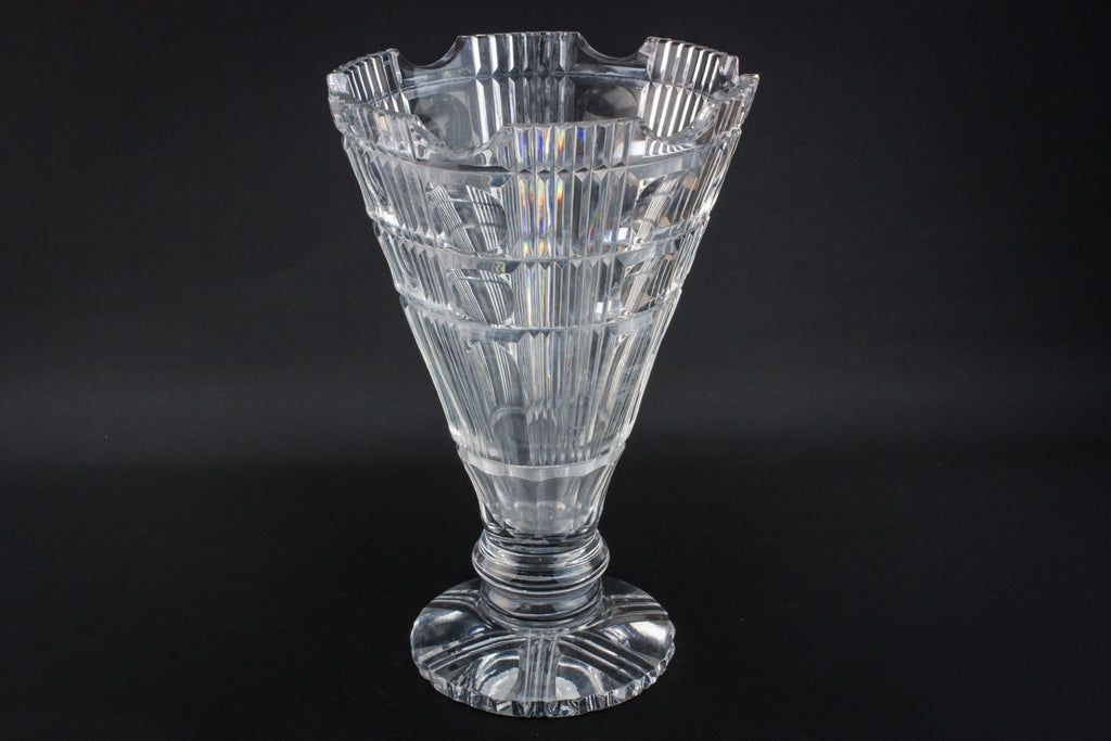Cut glass funnel vase