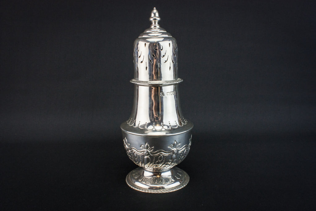 Large silver sugar caster