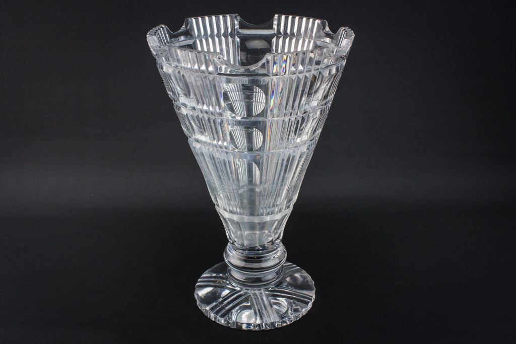 Cut glass funnel vase