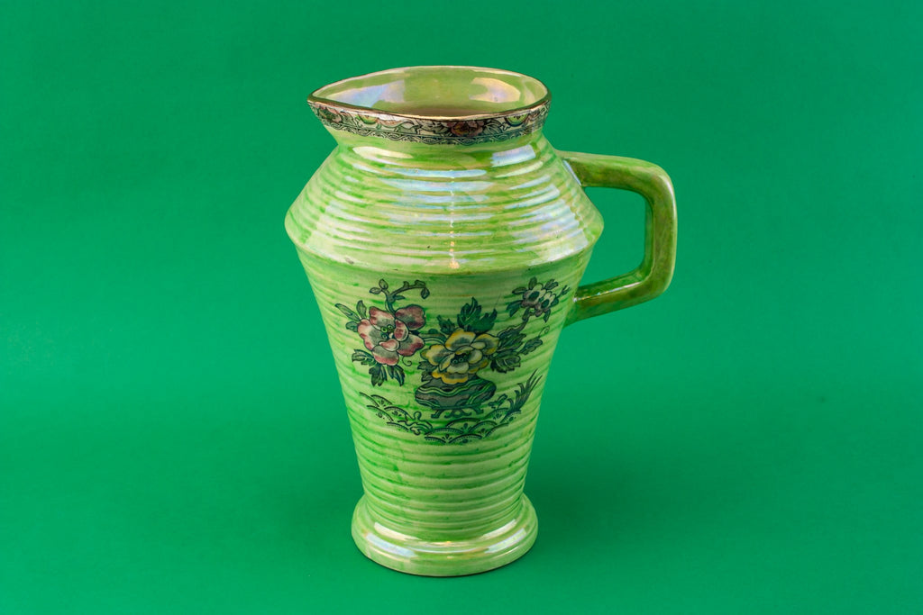 Green Art Deco water jug