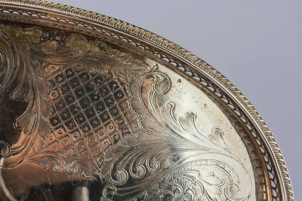 Silver plated serving tray
