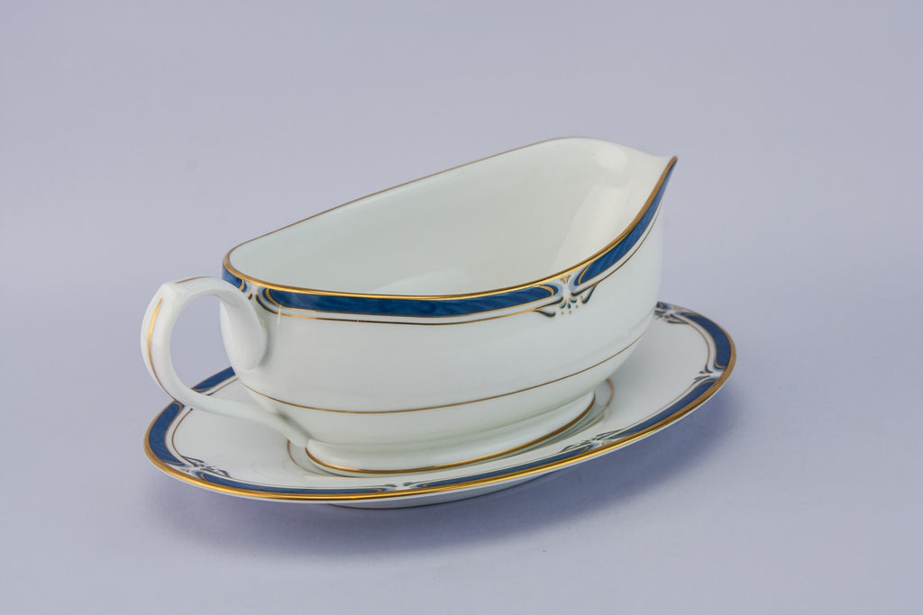 Noritake gravy boat on stand