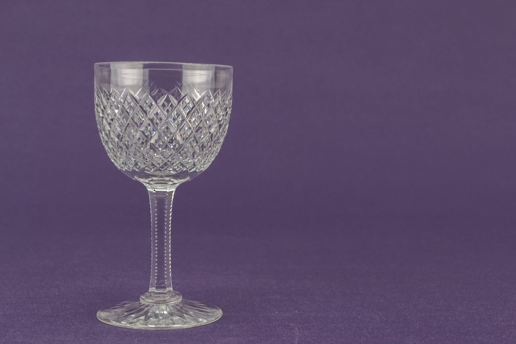 6 cut glass port glasses
